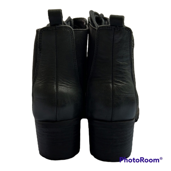 VON Dutch Shotgun Leather Heeled Boots Lace-Up Open-Toe Bootie Black 7M - Picture 13 of 15